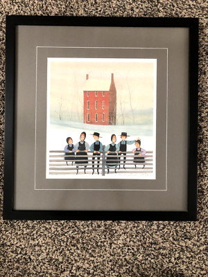 P Buckley Moss ''Society Friends'' print, #7783, members only print 2002, framed