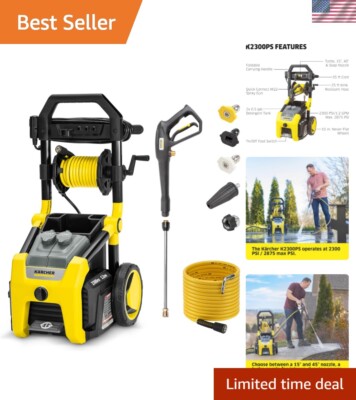 Powerful Kärcher K2300PS Pressure Washer - Versatile 4 Nozzles & Detergent Tank