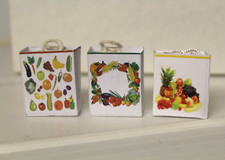 DOLLS HOUSE (  3  Fruit & Veg  Shop Carrie Bags