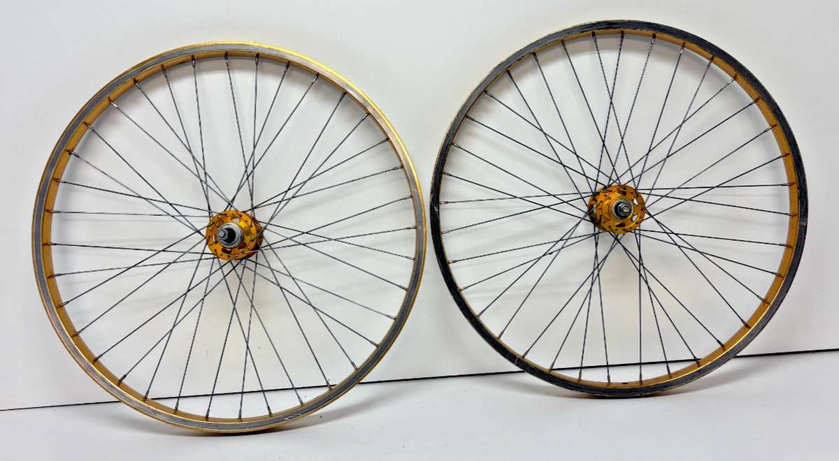 RARE Vintage Ukai 36-Spoke Gold Anodized Aluminum Bolt-On 26