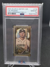 CAL RALEIGH 2022 TOPPS ALLEN & GINTER 178 ROOKIE MINI SUPERFRACTOR RC 1/1 PSA 10