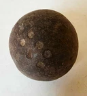 Authentic 3" Civil War Cannon Ball with Markings in six dot configuration