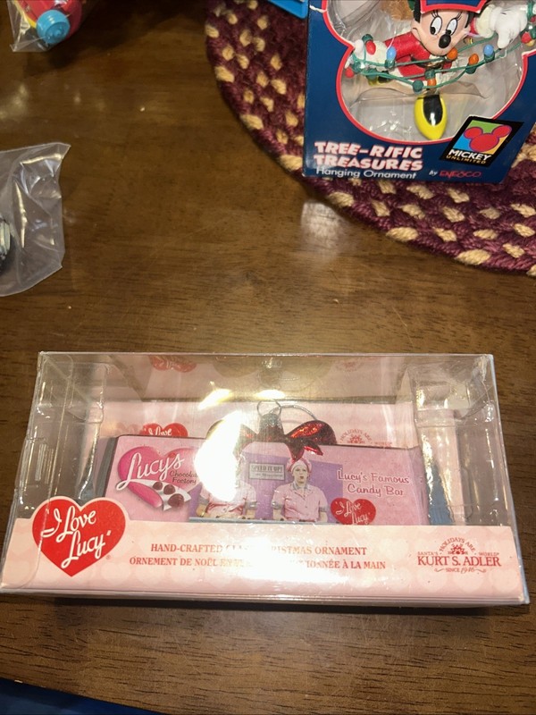 Kurt Adler I Love Lucy Ornament Chocolate Bar Hand Blown Glass Christmas Decor