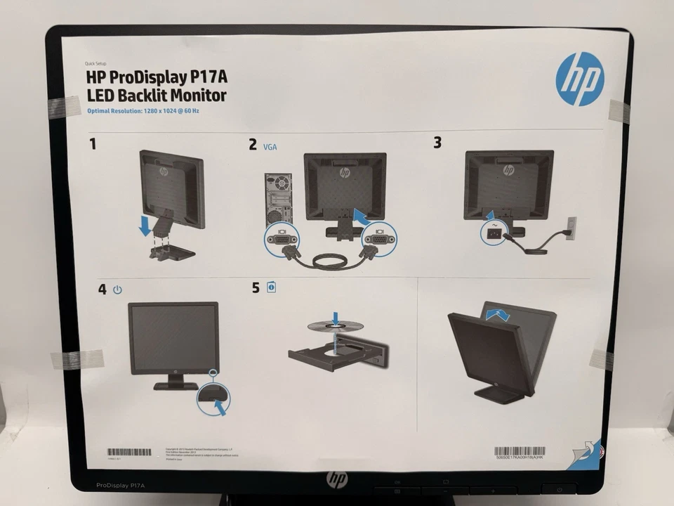 HP ProDisplay P17A 17 inch Widescreen LCD Monitor - F4M97-60001 - Image 4 of 4