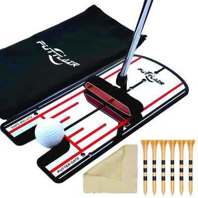 Golf Putting Mirror with 6 Tees, Putting Mirror Training Aid for Golf Practice