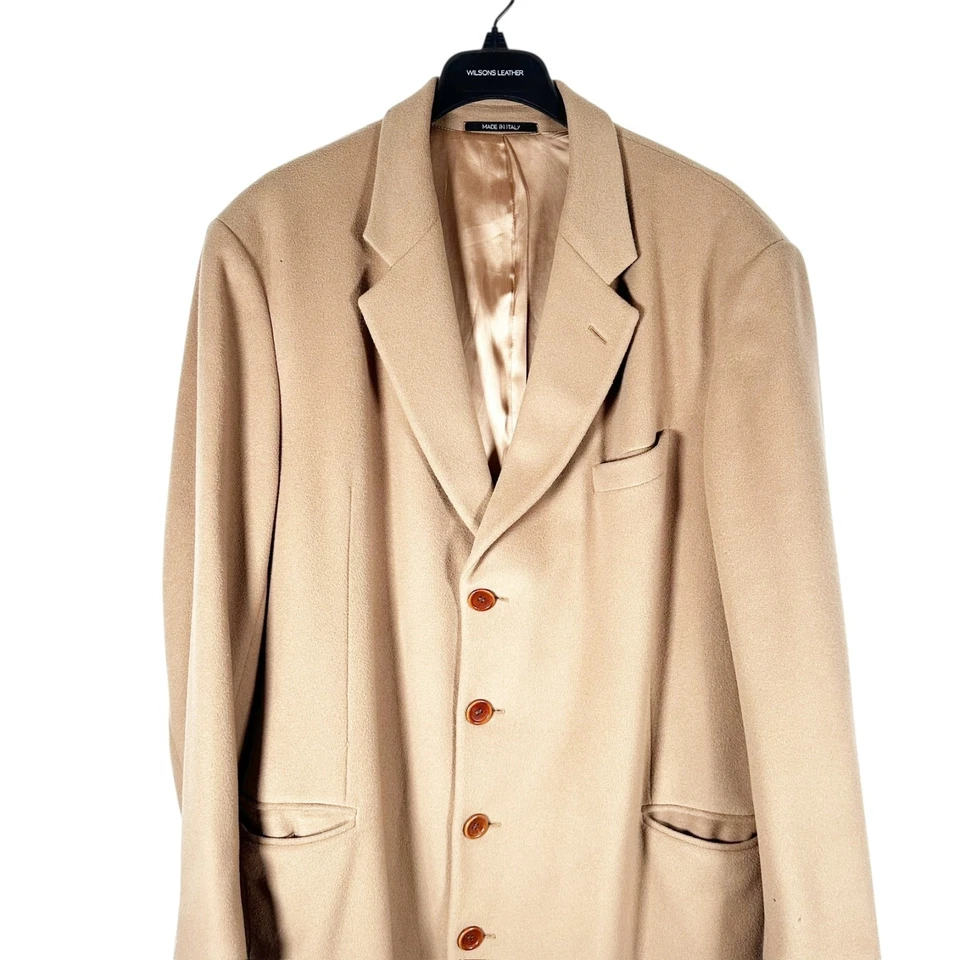 Sobretudo Giorgio Armani Collezioni masculino lã cashmere mistura trincheira vintage tamanho 48L - Imagem 4 de 4