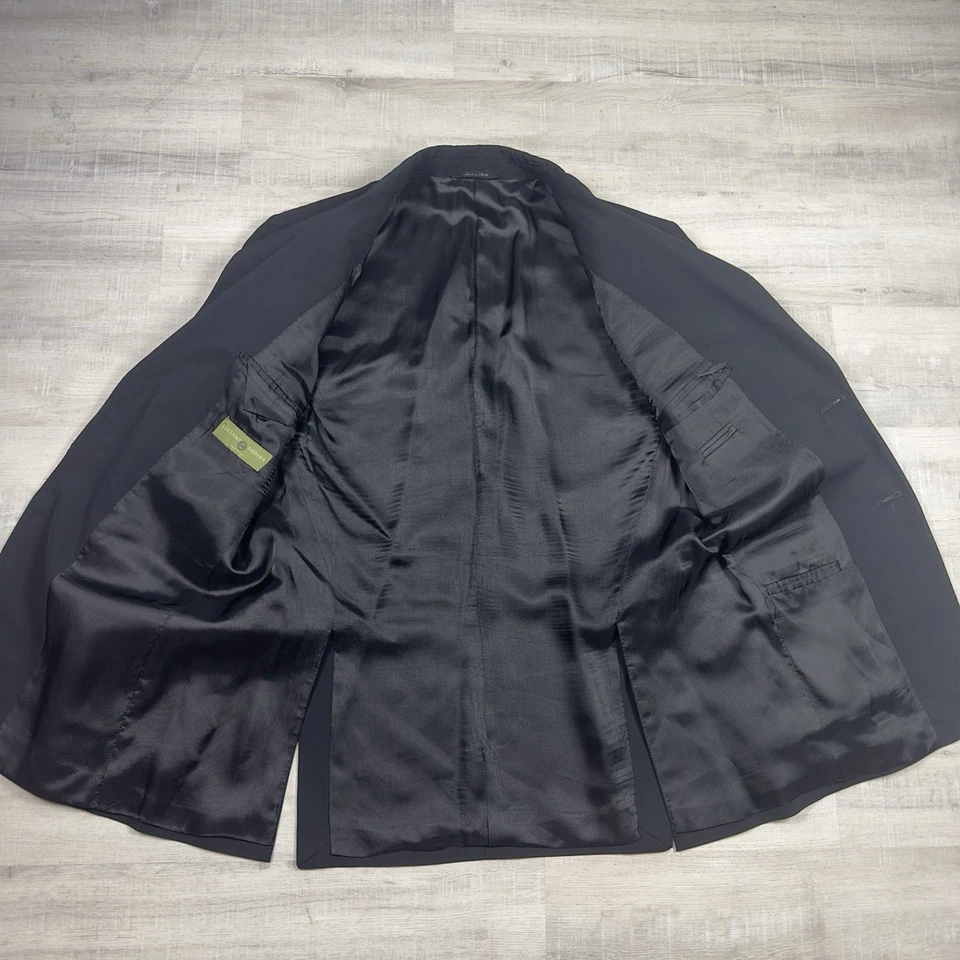 Traje Luciano Barbera Hombre Negro Talla 48 Italia Diseñador Formal Negocios 2 Botones Foto 2 de 4