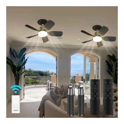 aupuslite 2 Pack 20'' Socket Fan Light with Remote, 30W 2000 Lumens, 3 Colors ...