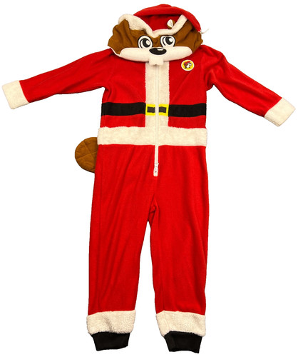 Buc-ee's Beaver Santa Claus One-Piece Suit Toddlers Size 4T/5T Red with Tail