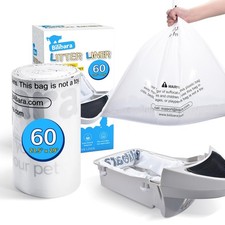Litter Liner Bag with Cat litter 3 and 4, 60 Pack - Extra Thick Waste Bags fo...