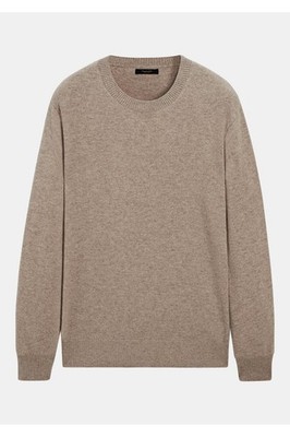 Massimo Dutti Herren Pullover Gr. M Wollmischung Rundhals Beige Strickpullover
