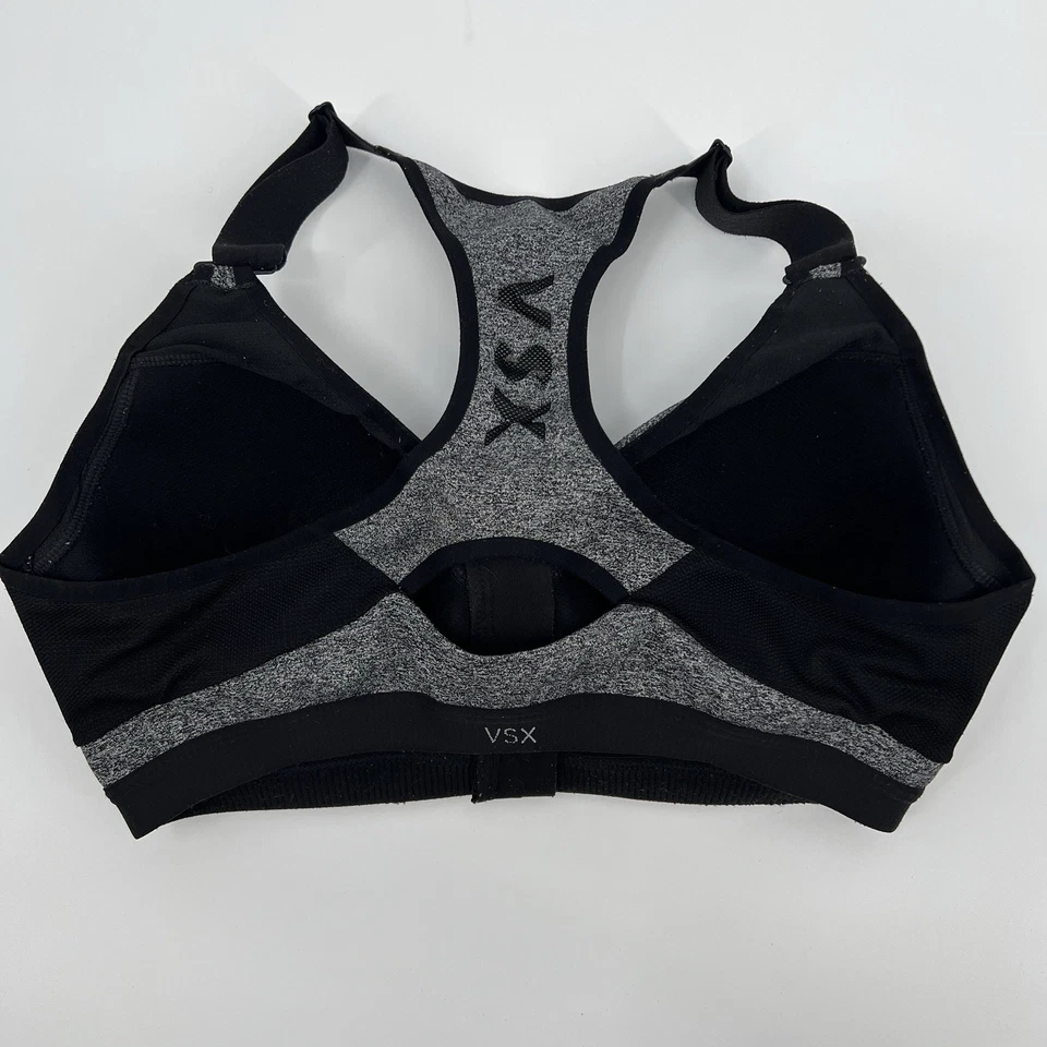 Victoria’s Secret 36C VSX Sport Gray Zip Front Racerback Bra Active Gym Wear - Image 4 of 4