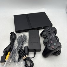 Sony PlayStation 2 Slim PS2 Console W/ Cables & Official Controller Tested