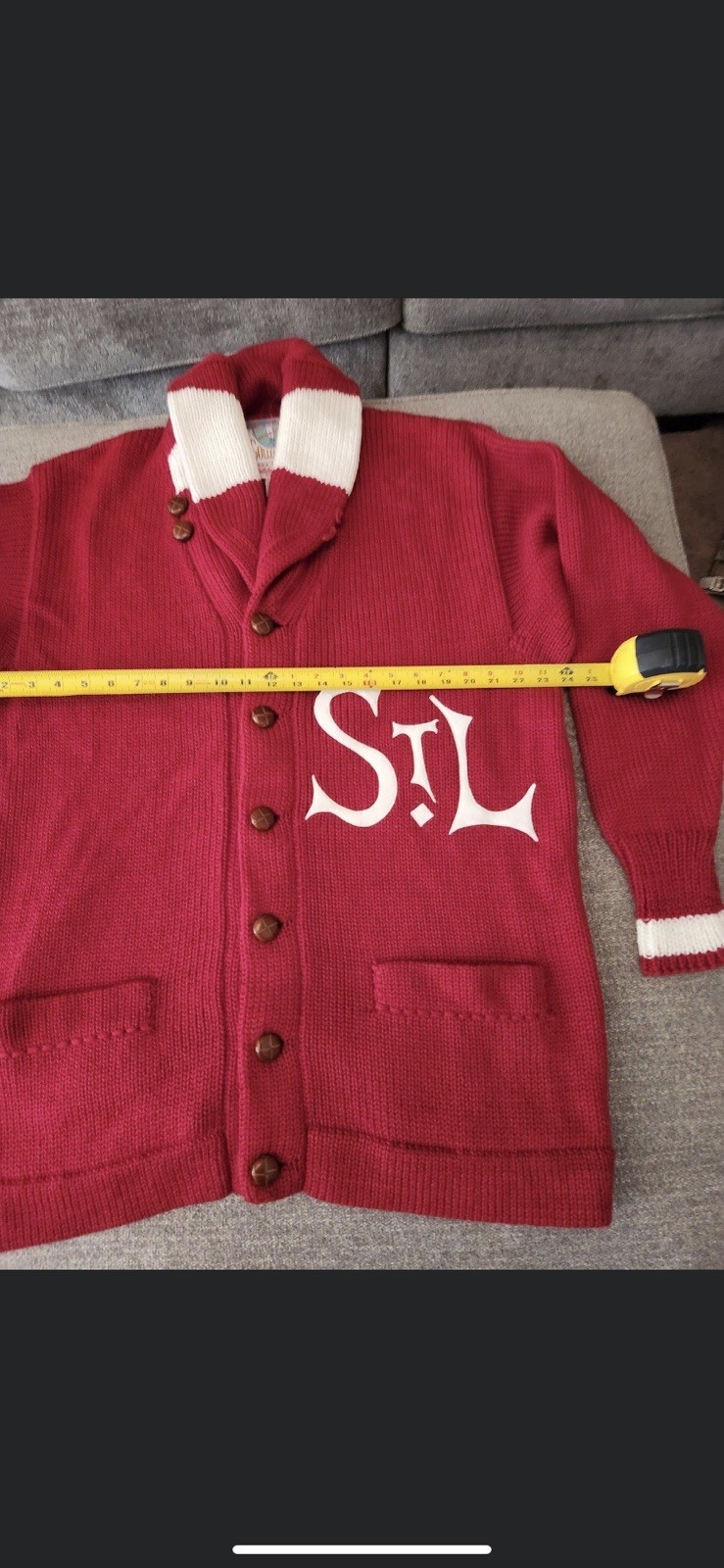 Mitchell And Ness St. Louis Cardinals Vintage Warmup Shawl Sweater 