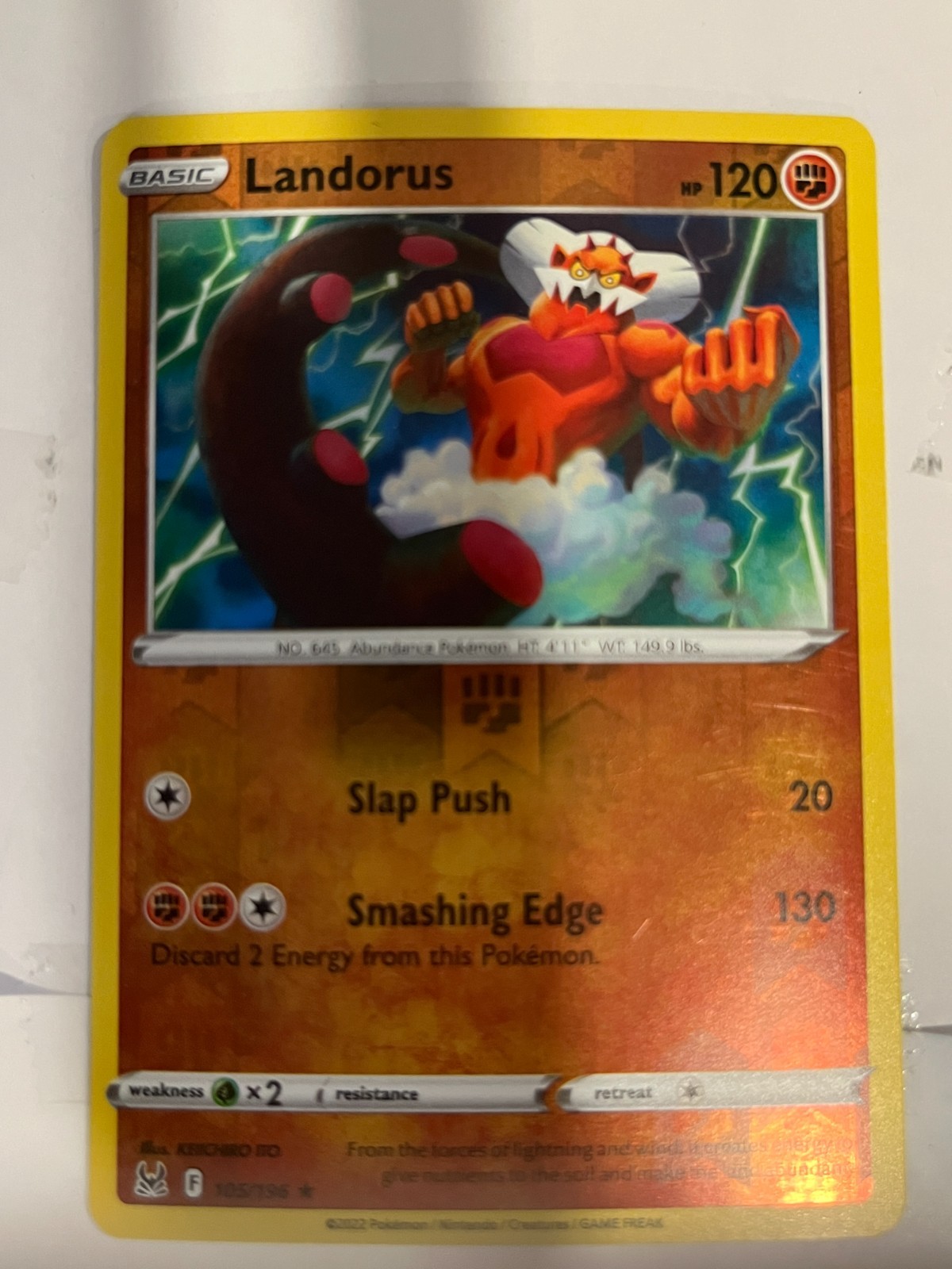 Landorus - 105/196 Lost Origin Pokemon Reverse Holo Foil Rare
