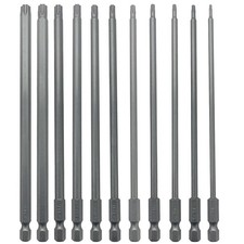 6" Long Torx Bit Set 11 Piece Torx Head Screwdriver Bit Set with 1/4 Inch Hex...