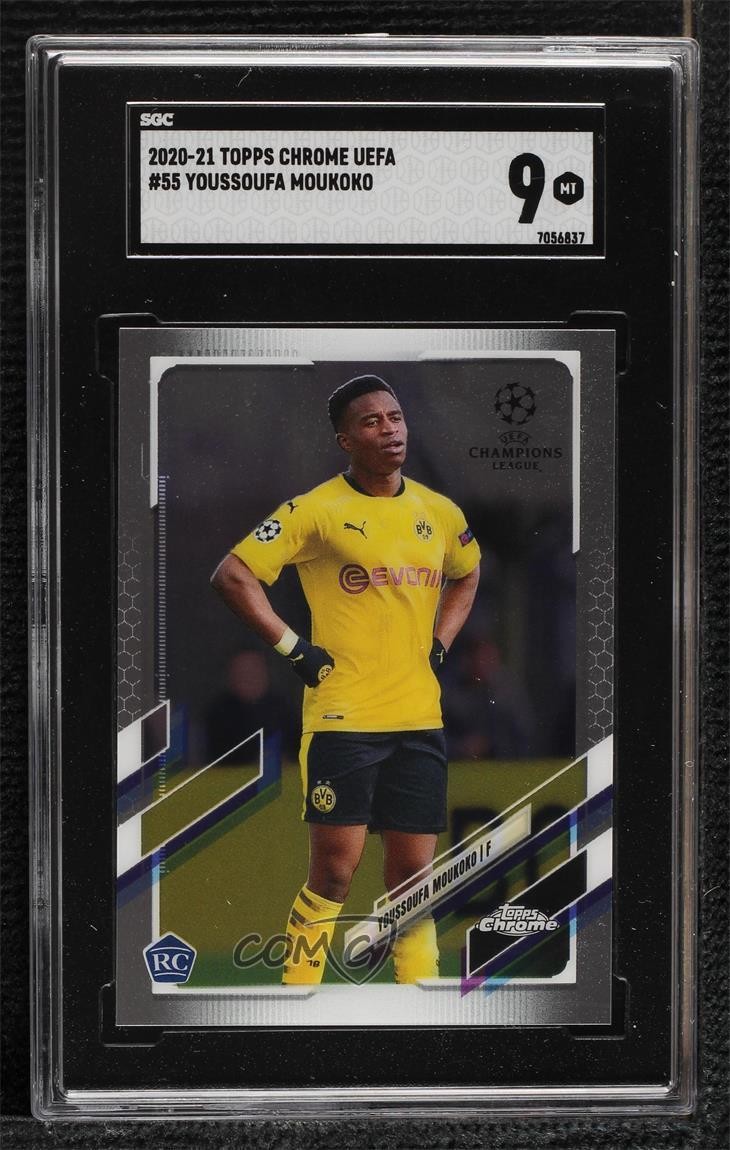 2020-21 Topps Chrome UCL Youssoufa Moukoko #55 SGC 9 MINT Rookie RC 0i7l