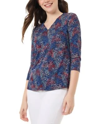 Jones New York Womens Printed Moss Crepe 91308737637 LARGE RT $59.5