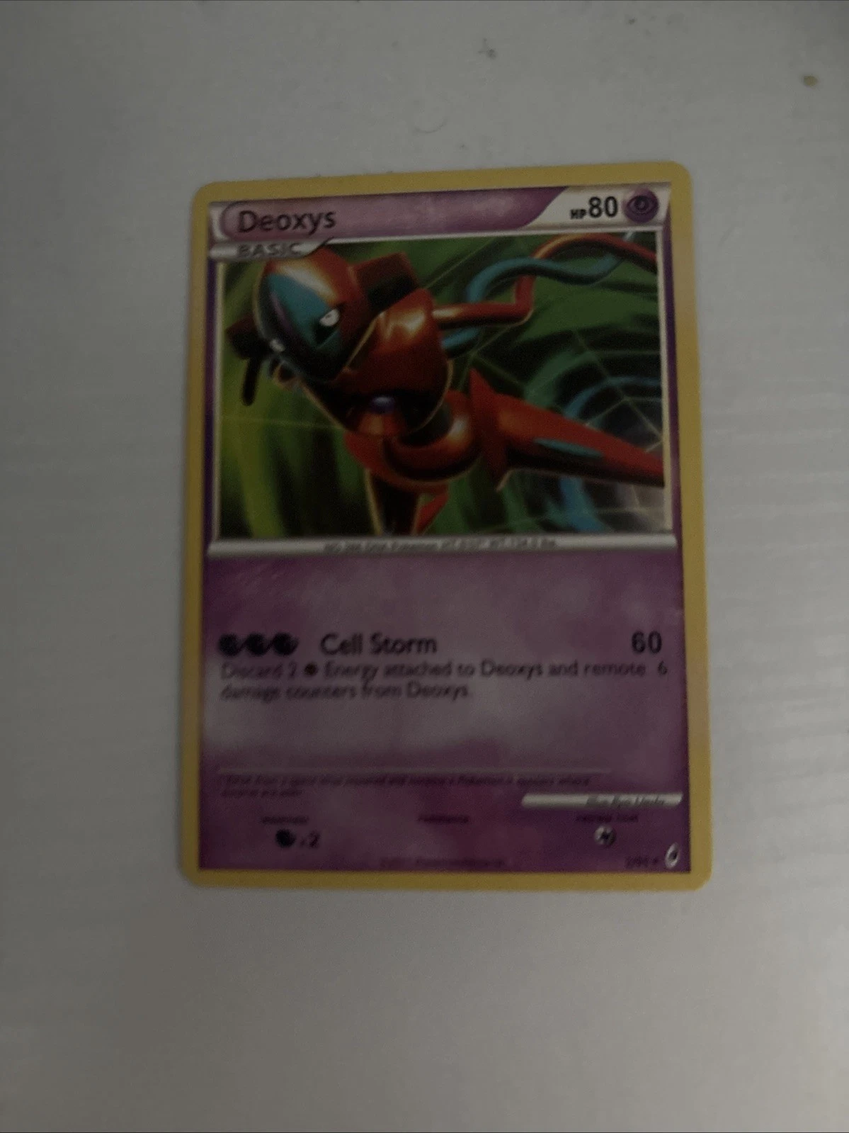Pokémon Deoxys Reverse Holo Rare Call of Legends 2/95 2011 80HP Cell Storm