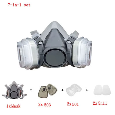 6200 Staubmaske Halbes Gesicht Mit 503 5N11 Partikelfiltern, Schutzbrillen-Set F