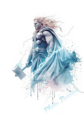 Poster Superheld Comics Aquarell Splash Kunstdruck Dekoration A4 8290