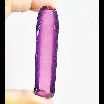 CLEAN 148 Ct 72X16X8 MM PURPLE SAPPHIRE ROUGH LAB GROWN CORUNDUM GEMSTONE