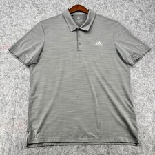 Adidas Golf Mens Large Grey Space Dye Performance Short Sleeve Polo Shirt