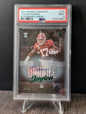 2021 Panini Luminance - Rookie Jaylen Waddle #175 Green Autographs /25 (AU, RC)