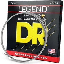 DR Strings Legend- Polished Flatwound Stainless Steel Bass Strings: Medium 45...