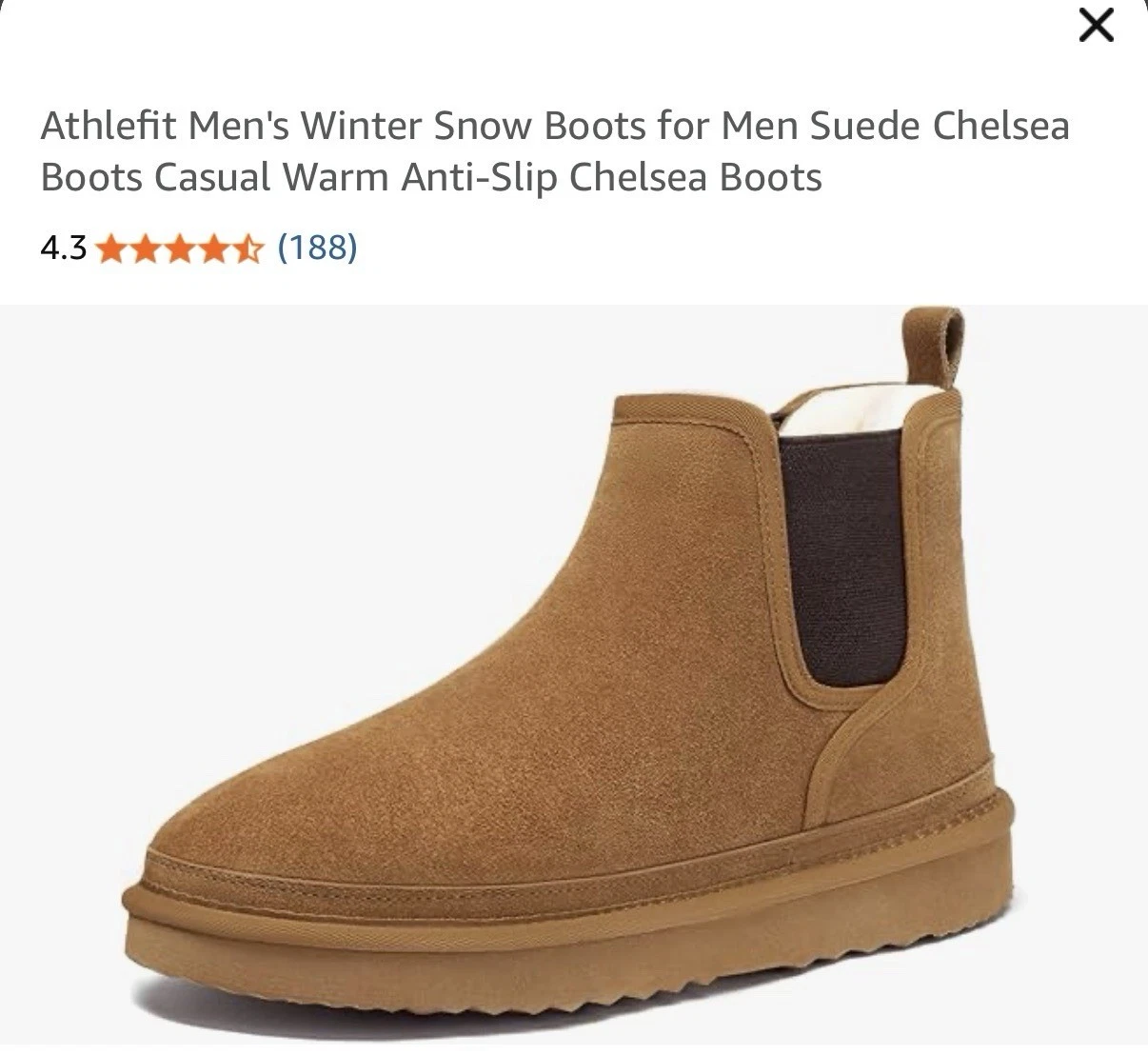 Men's Comfortable Winter Snow Cozy Boots Rugged Cold Weather Chelsea Warm Shoes
Opens in a new windo