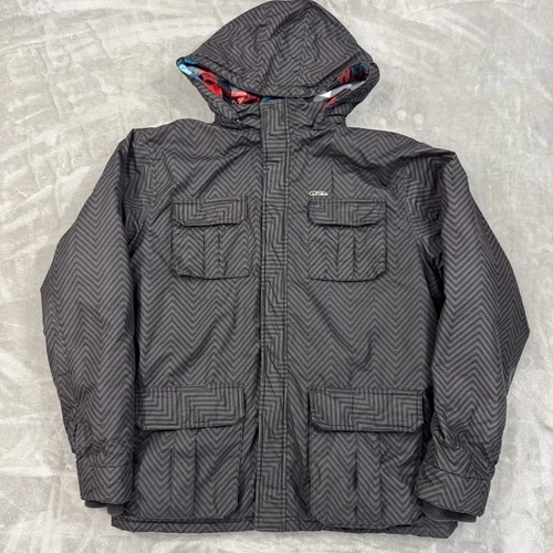 Quicksilver Jacket Men's XL Black Full Zip Utility Insulated Hooded Pockets Coat - product listing photo