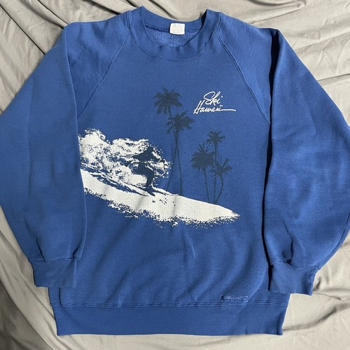 Vintage 80s Crazy Shirts Ski Hawaii Wraparound Graphic Crewneck Sweatshirt Sz M