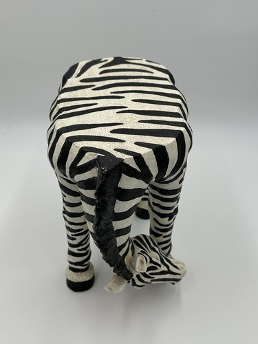 Vintage Zebra Stool Plant Stand Table Heavy 6 Lbs Resin 11" Tall Good Condition! - Picture 9 of 12