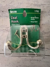 Coat Hook Bright Brass Finish Hoop Style