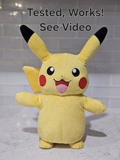 RARE Talking Pikachu Plush 14"   Works SEE VIDEO Pok mon Toy No Longer Sold