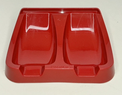Vintage Tupperware Seal Red Plastic Double Spoon Rest 1226-2 Retro VTG MCM