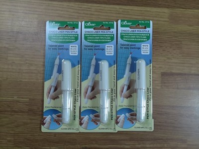 Lot  Of 3 Clover Pen Style Chaco Chalk Liner White Fabric Marking Pen