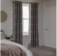 Habitat Fan Lined Blackout Eyelet Curtains Bedroom Home Décor 117x183cm Brown
