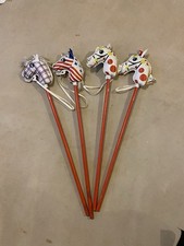 FLASH SALE!! 4 Vintage Red Hobby Stick Horse Child's Riding Toy, Made in USA