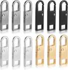 12PCS Metal Zipper Pulls Replacement Heavy Duty Tabs for Jackets Bags Luggage