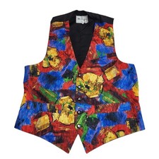 Vintage Willson Multicoloured Waistcoat Formal Men's M 38" Fitted