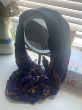 Ralph Lauren Purple and Black Equestrian Bridle Print Infinity Loop Scarf