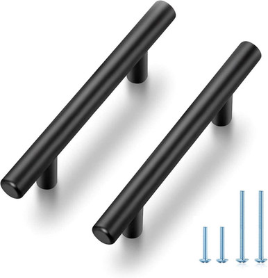 JOY DECOR 30 Pack 5 Inch Cabinet Pulls 3 Hole Center, Matte Black 