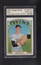 1972 TOPPS #769 JIM KAAT HOF BLANK BACK PROOF ASA GRADED 8.5 EXMT  VERY RARE!