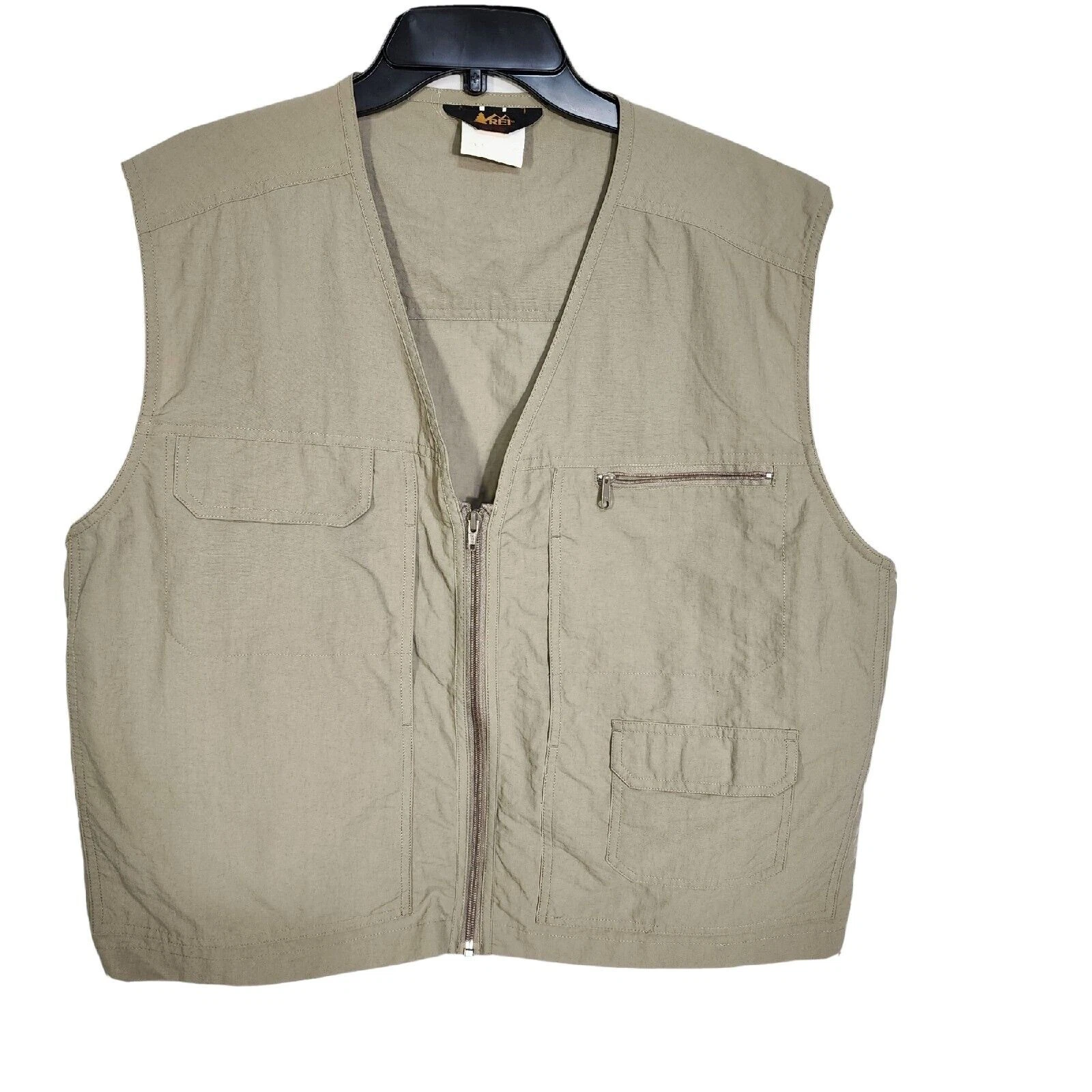 Vtg REI Mens Vest Sz Large Outdoor Hiking Camping Fly Fishing Green Zip Pockets
Opens in a new windo