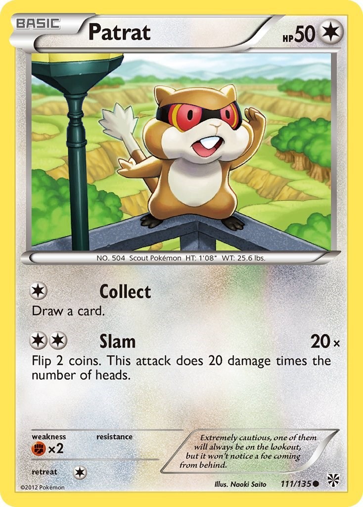 Patrat (111) (111/135) Common NM PLS Plasma Storm Pokemon TCG