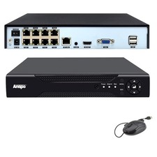 Image of ANSPO 4/8/16 CHANNEL POE CCTV 4CH/8CH NVR 5MP 8MP FULL HD IP NETWORK RECORDER UK