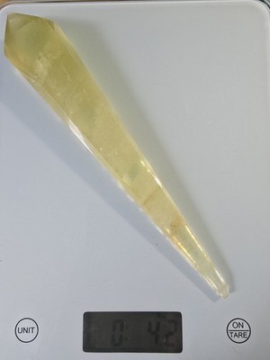 Citrine Faceted Crystal Healing Point Wand 4.2 oz ~8 Inch x 1.41 inch