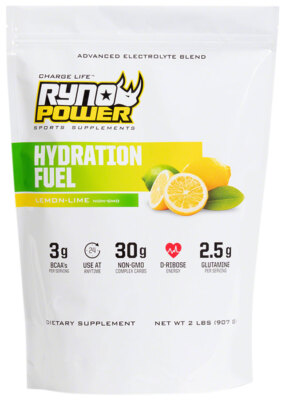 Ryno Power Hydration Fuel Drink Mix, Lemon Lime, Pouch, 20 servings