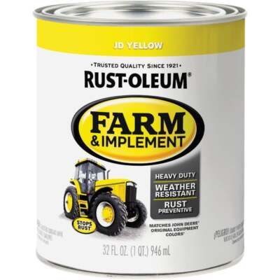 1 Qt John Deere Yellow & 1 Qt John Deere Green RustOleum Gloss Enamel Paint 